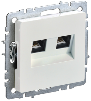 BRITE Розетка компьютерная двойная кат.5E RJ45 РК10-2-БрЖ жемчуг (IEK) BR-K20-1-K36