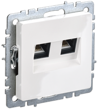 BRITE Розетка двойная RJ11+RJ45 кат.5E РК/Т12-БрБ белый (IEK) BR-KT20-O-1-K01