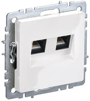 BRITE Розетка двойная RJ11+RJ45 кат.5E РК/Т12-БрБ белый (IEK) BR-KT20-O-1-K01