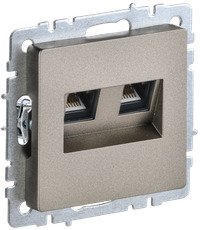 BRITE Розетка двойная RJ11+RJ45 кат.5E РК/Т12-БрШ шампань (IEK) BR-KT20-O-1-K37