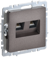 BRITE Розетка двойная RJ11+RJ45 кат.5E РК/Т12-БрТБ темная бронза (IEK) BR-KT20-O-1-K45