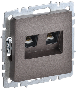 BRITE Розетка двойная RJ11+RJ45 кат.5E РК/Т12-БрТБ темная бронза (IEK) BR-KT20-O-1-K45