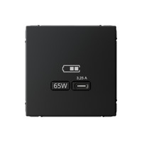 ARTGALLERY USB розетка тип-С 65Вт высокоскор.заряд. QC, PD, механизм, карбон (Systeme Electric) GAL001027