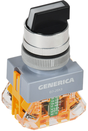 Переключатель D7-20X3 3 полож. 1з+1р черный GENERICA (IEK) BSW50-20X3-3-21-3-K02-G