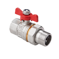 Кран шаровый со сгоном 1'1/4 ВН ручка бабочка (MVI) BV.520.07