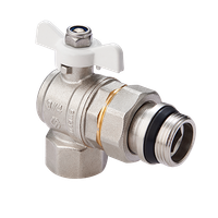 Кран шаровый угловой со сгоном 3/4' ВН ручка бабочка (MVI) BV.523.05