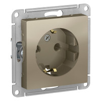 Розетка ATLASDESIGN с заземлением 16А механизм шампань (Systeme Electric) ATN000543