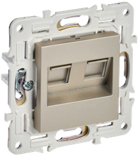 SKANDY Розетка компьютерная двойная RJ45 кат.5E SK-K03Sh шампань IEK (IEK) SK-K20-1-K37