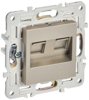 SKANDY Розетка компьютерная двойная RJ45 кат.5E SK-K03Sh шампань IEK (IEK) SK-K20-1-K37