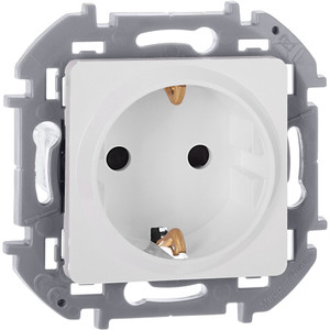 Розетка 1-местная с заземлением с защитными шторками 16А белый INSPIRIA (IEK) 673730
