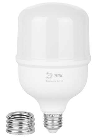 Лампа светодиодная высокой мощности LED 50 Вт 5000Лм 6500К T100 нейтральный E27/E40 (переходник) 170-265В LED POWER T100-50W-865-E27/E40 Green Line (ЭРА) Б0067036