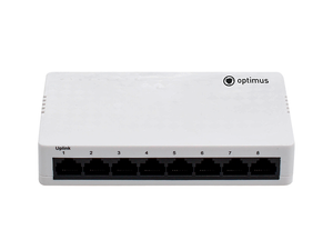 Коммутатор неуправляемый 7 портов RJ4510 100 Мб/с (Optimus CCTV) U1EN-7F/1F