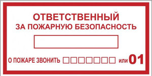 Наклейка ''Ответственный за пожарную безопасность'' B03 (100х200мм) (EKF) an-4-05