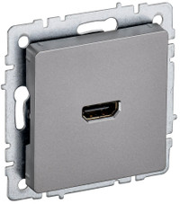 BRITE Розетка HDMI РHDMI-0-БрС сталь (IEK) BR-H10-K46