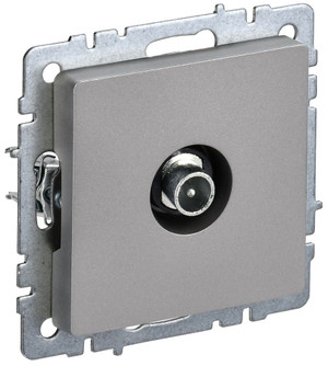 BRITE Розетка TV проходная РТВ10-0-БрС сталь (IEK) BR-A10-P-K46