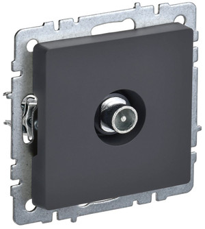 BRITE Розетка TV проходная РТВ10-0-БрГ графит (IEK) BR-A10-P-K53