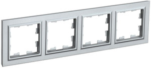 BRITE Рамка 4 поста РУ-4-БрА алюминий (IEK) BR-M42-K47