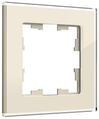 BRITE Рамка 1 пост РУ-1-2-БрВа стекло ванильный (IEK) BR-M12-G-K10