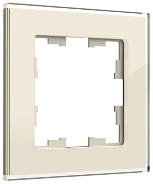 BRITE Рамка 1 пост РУ-1-2-БрВа стекло ванильный (IEK) BR-M12-G-K10