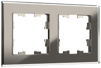 BRITE Рамка 2 поста РУ-2-2-БрД стекло дымчатый (IEK) BR-M22-G-K30