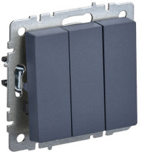 BRITE Выключатель трехклавишный 10А ВС10-3-0-БрМ маренго (IEK) BR-V30-0-10-K35