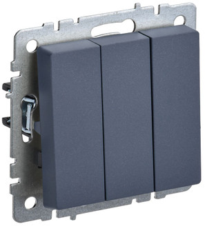 BRITE Выключатель трехклавишный 10А ВС10-3-0-БрМ маренго (IEK) BR-V30-0-10-K35