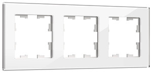 BRITE Рамка 3 поста РУ-3-2-БрБ стекло белый (IEK) BR-M32-G-K01