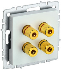BRITE Аудиорозетка 4 поста РА10-БрЖ жемчуг (IEK) BR-S40-K36