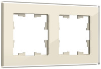 BRITE Рамка 2 поста РУ-2-2-БрВа стекло ванильный (IEK) BR-M22-G-K10