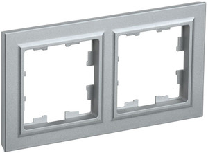 BRITE Рамка 2 поста РУ-2-БрА алюминий (IEK) BR-M22-K47