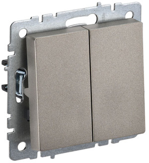 BRITE Выключатель двухклавишный 10А ВС10-2-0-БрШ шампань (IEK) BR-V20-0-10-K37