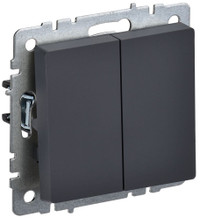 BRITE Выключатель двухклавишный 10А ВС10-2-0-БрГ графит (IEK) BR-V20-0-10-K53