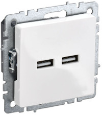 BRITE Розетка USB A+A 5В 3,1А РЮ10-1-БрБ белый (IEK) BR-U21-D31-K01
