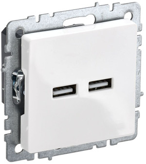 BRITE Розетка USB A+A 5В 3,1А РЮ10-1-БрБ белый (IEK) BR-U21-D31-K01