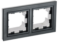 BRITE Рамка 2 поста IP44 РУ-2-БрЧ-44 черный (IEK) BR-M22-44-K02