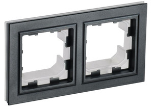 BRITE Рамка 2 поста IP44 РУ-2-БрЧ-44 черный (IEK) BR-M22-44-K02
