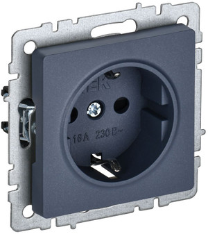 BRITE Розетка с заземлением с защитными шторками 16А РС14-1-0-БрМ маренго (IEK) BR-R14-16-K35