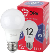 Лампа светодиодная LED 12 Вт 960Лм 6500К груша холодный E27 220-240В LED A60-12W-865-E27 Red Line (ЭРА) Б0045325