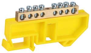 Шина NO-224-89 PE земля на DIN-изоляторе ШНИ-6х9-8-Д-желтый (ЭРА) Б0062959