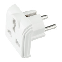 Адаптер сетевой переходник с универсальной на Евро вилку F/C2 'Квадрат' 10А б/з белый 1 уп – 1 шт (ProConnect) 11-1011-9