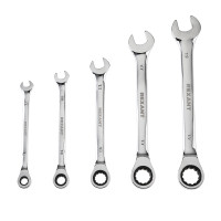 Набор ключей комбинированных трещоточных (8, 10, 13, 17, 19 мм), CrV (REXANT) 12-4841-1