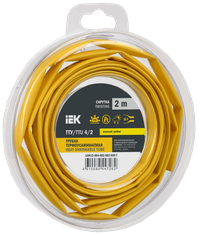 Трубка термоусадочная ТТУ нг-LS 4/2 желтая (2м/упак) IEK (IEK) UDR12-004-002-002-K05-T