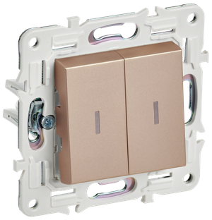 SKANDY Выключатель 2-клавишный с индикацией 10А SK-V09Sa песочный IEK (IEK) SK-V20-1-10-K98