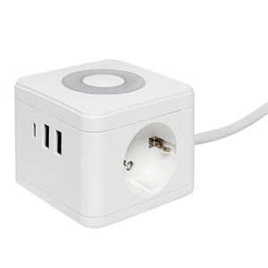 Удлинитель Куб 2 гнезда 2USB 2,4А+Type C + Ночник 1,3 метра 1мм2 (EKF) UBA-CUB-2-TC