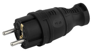 Вилка каучуковая з/з прямая 16A IP44 черная       V8-B-IP44 (ЭРА) Б0044540