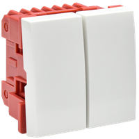 Выключатель двухклавишный на 2 модуля ВК1-22-00-П (IEK) CKK-40D-VD2-K01