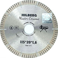 Диск алмазный отрезной 115х20 Hilberg Master Сeramic (Hilberg) HM511
