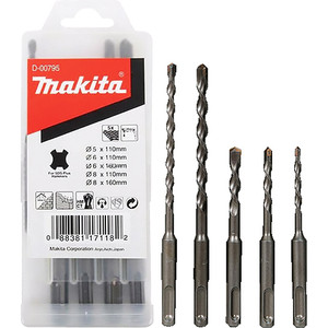 Набор буров SDS-PLUS 5 шт. (5, 6, 8x110, 6, 8x160) (Makita) D-00795
