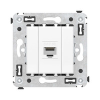 Avanti Компьютерная розетка RJ-45 без шторки в    стену, кат.5е одинарная,Белое облако (DKC) 4400663