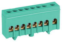 Шина NO-224-102 PE земля в изолированном корпусе на DIN-рейку ШНИ-6х9-8-Д зеленый (ЭРА) Б0062877